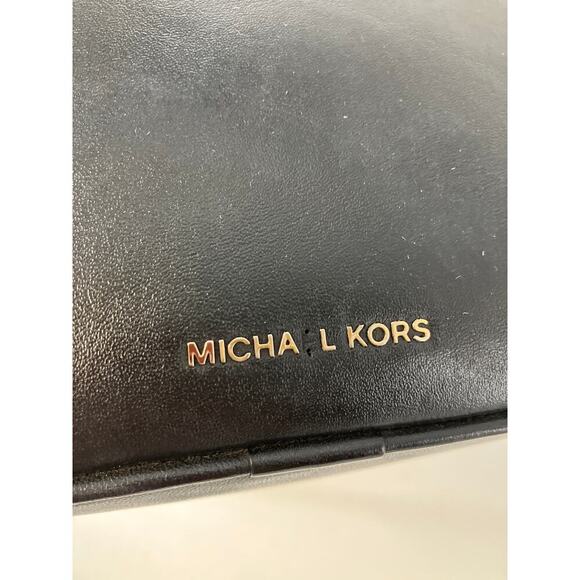 MICHAEL KORS SMALL BLACK, GOLD LEATHER CROSSBODY BAG (ASIS) - Picture 4 of 16